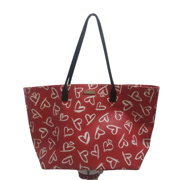 Kate Spade Red and White Heart Tote - Picture 1 of 6